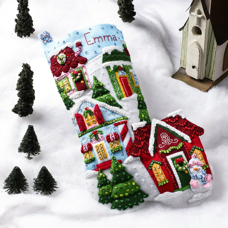 Bucilla Felt Applique 18 Christmas Stocking Kit, Christmas Cardinal 