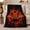 Fiery Snare Drum, variant on Fiery Heart Drum Set on Black, Bold Music Style for Drummers, Flame Rhythm Graphic and Father's Day Gift, Warm Flannel Blanket for Music Room and Garage, Home Decor