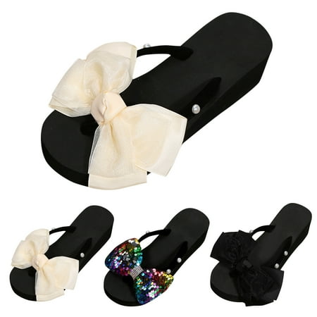 

Cathalem Chihuahua Slippers for Women Fashion Summer Women Slippers Thick Soles Wedge Heels Flip Womens Fuzzy Slide Slippers White 8.5