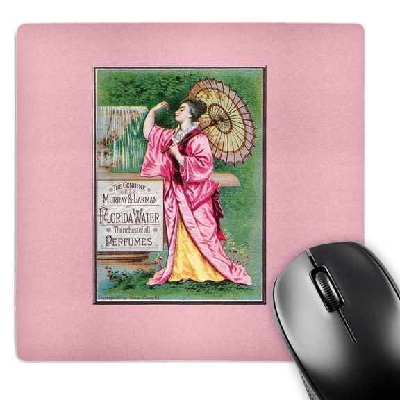 3dRose, The Genuine Murray and Lanman Florida Water Perfumes Asian Woman with Parasol, MousePad