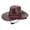 Wine, variant on Cowboy Hat Western Fedora Hat Faux Leather Cowboy Sun Cap Wide Brim Travel Hat with Neck Cord for Outdoor Wear Wine One Size