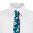 thumbnail image 2 of Floral Necktie, Continuous Growing Flowers, Dress Tie, 3.7", Sea Blue and Pastel Green, by Ambesonne, 2 of 3
