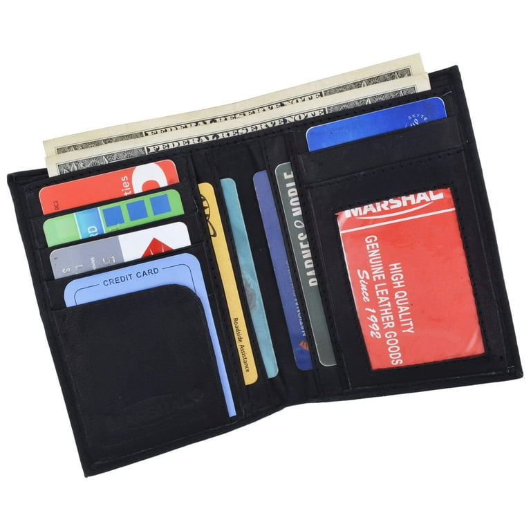 Genuine Leather Tall Bifold Card ID Holder Wallet 739 CF - Walmart.com