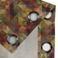 thumbnail image 5 of Ambesonne Colorful Grommet Curtain, Grid Mosaic Geometric, 50" x 63", Brown and Marigold, 5 of 6