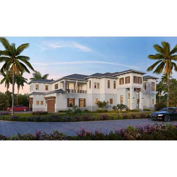013-3404: Luxury Mediterranean 4 Bed, 3 Bath Luxury Home Plan, 6437 Sq Ft: Full Blueprints with License to Build by Home Plan Marketplace - Lesuto