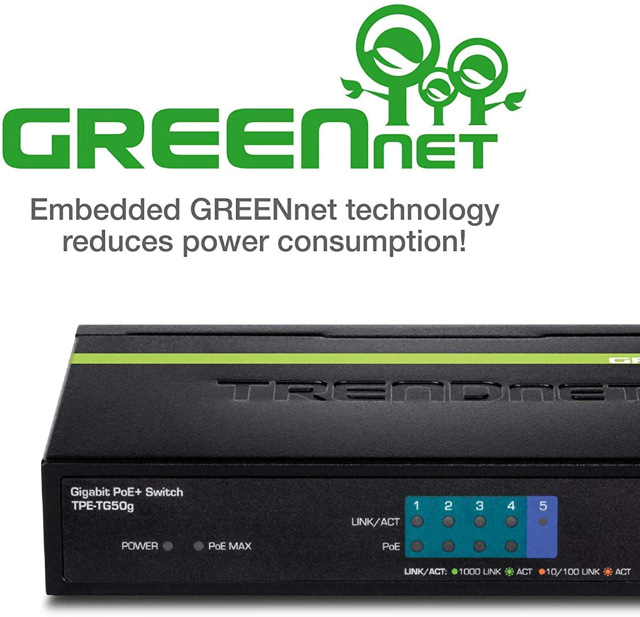 TRENDnet TPE-TG50g 5-port Gigabit PoE+ Switch