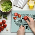 thumbnail image 3 of Sloth Cutting Board, Sloth with Ornamental Details Tropical Animal in Style, Decorative Tempered Glass Cutting and Serving Board, Large Size, Black White, by Ambesonne, 3 of 5
