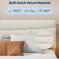 thumbnail image 6 of Bed Frame with Headboard,Upholstered Platform Bed with Wood Slats Support, No Box Spring Needed, Easy Assembly, Noise Free, Beige Velvet, 6 of 10