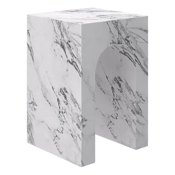 Table d'Appoint Carrée en Béton Inspire Contemporaine ECC, Blanche