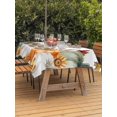 thumbnail image 2 of Outdoor Tablecloth with Umbrella Hole and Zipper, Fall Green Orange Rectangle Table Cloth 60x120 Inch Waterproof Tablecloth, Maple Leaf Tree Thanksgiving Pumpkins Picnic Table Cover for Patio Camping, 2 of 7