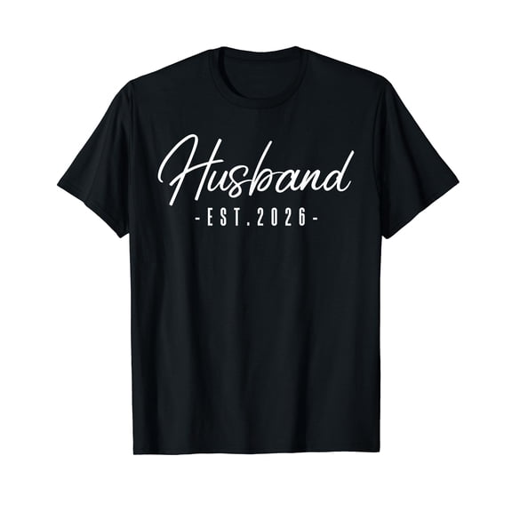 Husband Est 2026 Mr Mrs Just Married Honeymoon Hubby Wedding T-Shirt
