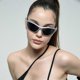 thumbnail image 2 of AI-style futuristic glasses for men and women, street millennial spicy girl sunglasses（Light black）, 2 of 4