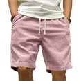 thumbnail image 2 of GrmtClth Corduroy Shorts Men Elastic Waist Casual Lightweight Cargo Shorts Drawstring Loose Outdoor Summer Shorts with Pockets Pink XL, 2 of 4