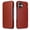 Brown, variant on Dteck Leather Case for iPhone 17, Top Grain Genuine Leather Folio Protective Phone Cover,Red