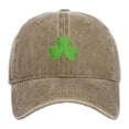 thumbnail image 2 of St. Patrick's Day Baseball Cap, Green Embroidered Four Leaf Clover Vintage Washed Adjustable Hat for Men and Women, Funny Shamrock Sun Protection Cap, 2 of 5