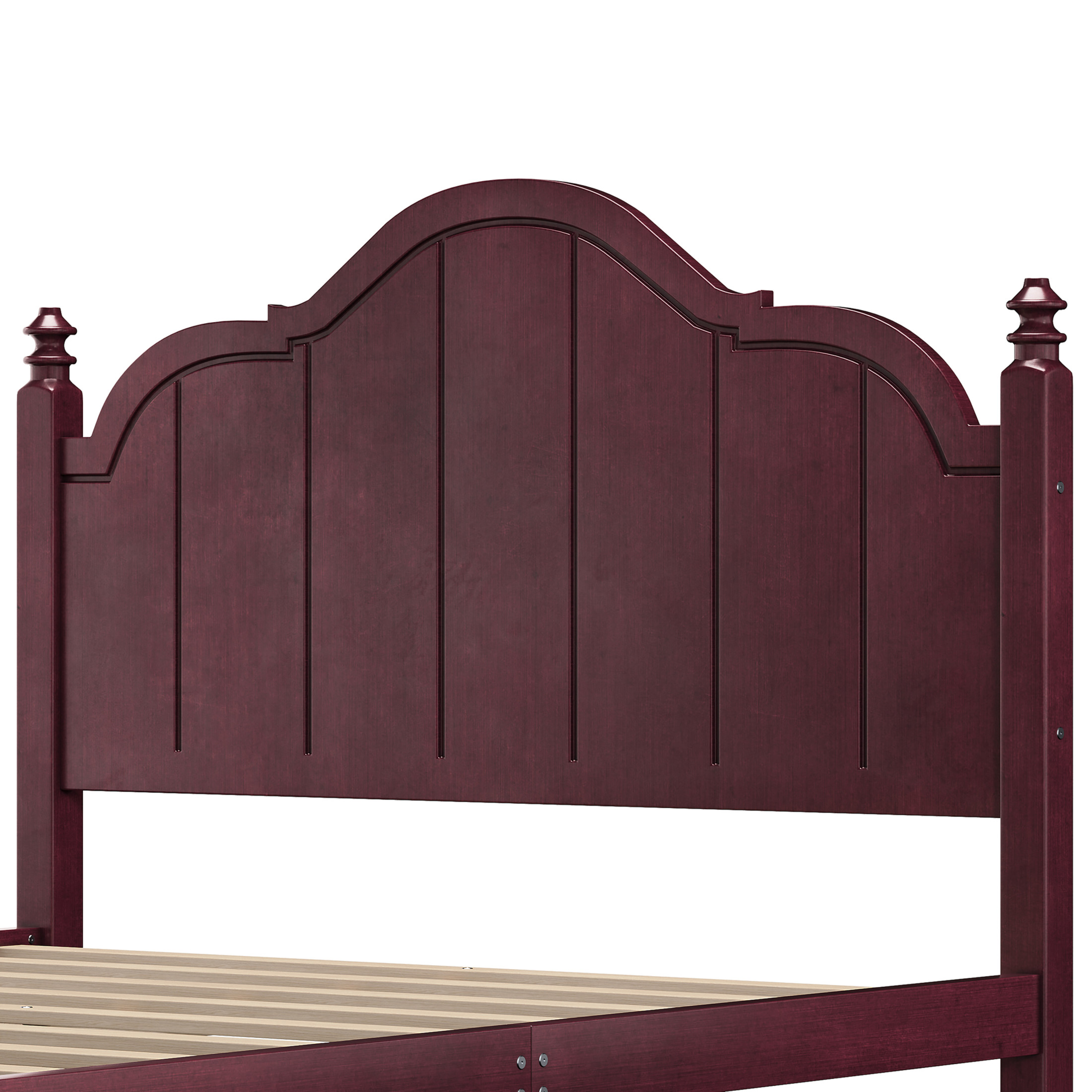 Noble House Queen Bed Frame with Headboard, Vintage Wooden Platform Bed with Slat Support, Espresso