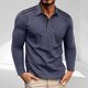 thumbnail image 1 of pstuiky camisa de manga larga para hombre, Camiseta deportiva informal, versátil y de color liso con botones y solapa de manga larga para hombre Tops de talla grande para hombre m, 1 of 6