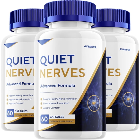 Quiet Nerves Capsules – QuietNerves Pills Advanced Formula Natural Blend, 3 Pack, 180 Capsules