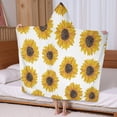 thumbnail image 5 of White Yellow Sunflower Pattern Hooded Bath Towel，60"x35" for Ages 3 To 12 Kids, Quick Dry Lightweight Soft Microfiber Hood Beach Towel Cover Up for Kids, 5 of 7