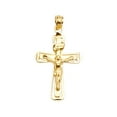 thumbnail image 1 of FB Jewels 14K Yellow Gold Christian Crucifix Cross Pendant 31mm X 16mm, 1 of 1