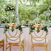 HAOSHICS Wedding Arch Flowers, 30 Inch Rustic Artificial Floral Swag for Lintel, Arbor and Ceremony, Green Leaves Rose Peony Door Wreath Reception Backdrop Home Decoration, Champagne