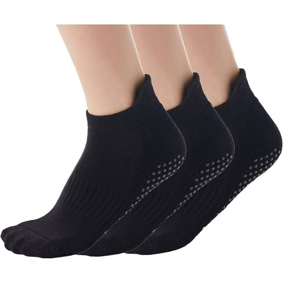 Grip Socks for Women Pilates Non Slip Socks Womens Pilates Socks with Grips for Women Grippers Socks No Slip Socks Women 3 Pairs 1