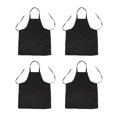 thumbnail image 1 of 4X Unisex 2 Pocket Black Kitchen Apron Bib, One Size in Medium, 1 of 5