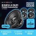 thumbnail image 2 of Hifonics 4 Pack 8" Subwoofer, 250W Max 125W RMS Car & Powersports Speaker, Black, 2 of 15