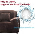 thumbnail image 6 of Eurhowing Stretch Velvet Sofa Slipcover for 4-Seater, Non-Slip Couch Cover with Pillowcase, Pet & Stain Resistant Furniture Protector for Living Room (Coffee), 6 of 9