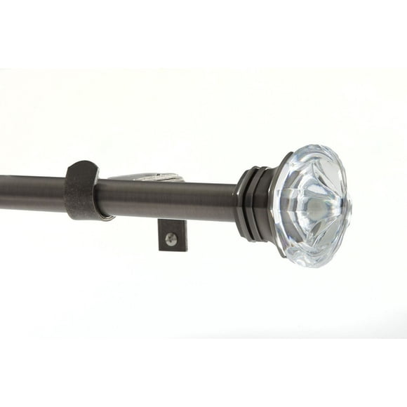 Levolor Curtain Rod in Antique Silver with Glass Finial