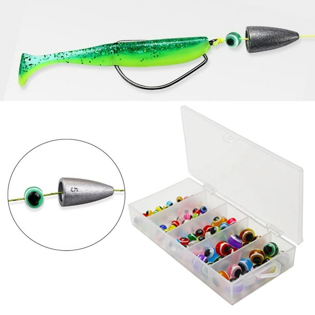 100Pcs Fishing Beads Fishing Acrylic Beads Luminous Bead Fishing Line 