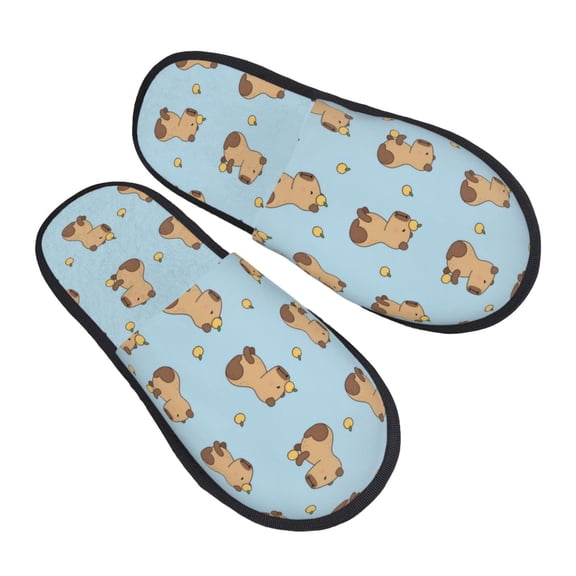 House Slippers for Women Men - Small Capybara Lightweight House Shoes Fuzzy Slippers, Soft Slip-On Cozy House Slippers for Woman Indoor Outdoor