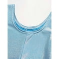 thumbnail image 5 of YONGHS Kids Girls Dance Jumpsuit Glitter Metallic Bell Bottomed Bodysuit Tank Long Unitard Sky Blue 9-10, 5 of 7