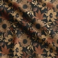 thumbnail image 1 of Soimoi Florals Print, Silk Fabric, Decor Sewing Fabric by The Yard 42 Inch Wide,Decorative Fabric for Shirts Suits Ties, Black, 1 of 5