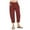 Wine, variant on under $5 JINMGG Shorts for Women $5 Women Casual Solid Cotton Linen Drawstring Elastic Waist Wide Leg Pants Cropped Trousers Gray XXL
