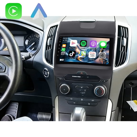 HUOEPU 4 64GB 9 inch Android 15 Car Radio Stereo for Ford Edge 2015-2018,with Wireless CarPlay & Android Auto, Built-in GPS Navi, WiFi, Bluetooth,SWC