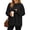 5653-BLACK, variant on Sweatshirt for Women Fleece Lined Womens Sweatshirt Crewneck Long Sleeve Pullover Loose Fit Contrast Stitch Casual Fall Winter Top Navy M