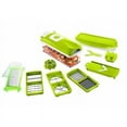 thumbnail image 1 of (12 uds.) en verde - Cortador de verduras para cubos, palitos, rodajas, tiras y cuartos - Mandolina cortadora de ensalada cortadora de pepino, 1 of 5