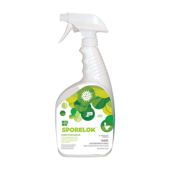 Sporelok Mildew Stain Remover, Ready-To-Use Heavy Duty Spray, Fragrance Free, 1 Quart (Each)