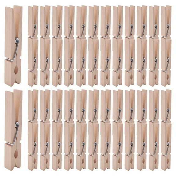 Clothes Pins Heavy Duty Outdoor with Spring, Wooden Clothespins for Crafts and Hanging Clothes on Clothesline Laundry