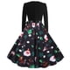 thumbnail image 4 of Vestido de fiesta de Navidad de manga larga con cuello en V para mujer Vestido vintage para mujer Fridja yut4906, 4 of 8