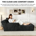 thumbnail image 3 of 67'' Oversized Chaise Lounge Chair, Cloud Plush Corduroy Sofa Bed for Living Room, Modern Deep Seat Sleeper Couch with Back Cushion, No Assembly Required, (Deep Black), 3 of 15