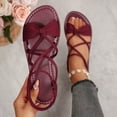thumbnail image 3 of Jovati Summer Women's Sandals, Fish Mouth Design, Flock Material, Slip Resistant Sole, Breathable Lining, Flat Heel, Solid Color, 3 of 10
