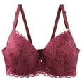 thumbnail image 3 of Cadancy Lace Comfort Wireless Bra Large Size Breathable Design No Underwire T-Shirt Support Seamless Daily Bralette Brasieres Para Mujer Red 4X, 3 of 7