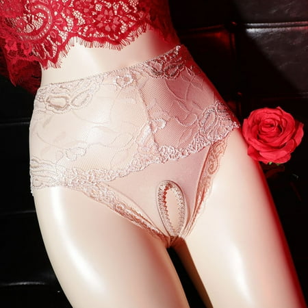 

Follure Sexy Floral Lace Panties Low Waist Cloud Lace Open Crotch Panty