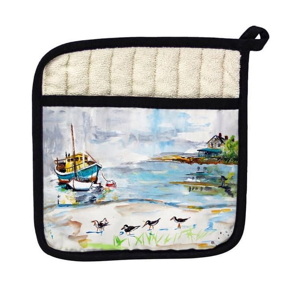 Betsy Drake PT445 Boat & Sandpipers Pot Holder