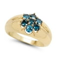 thumbnail image 2 of Genuine Round Blue Diamond Ring in Sterling Silver - Size 9.00, 2 of 3