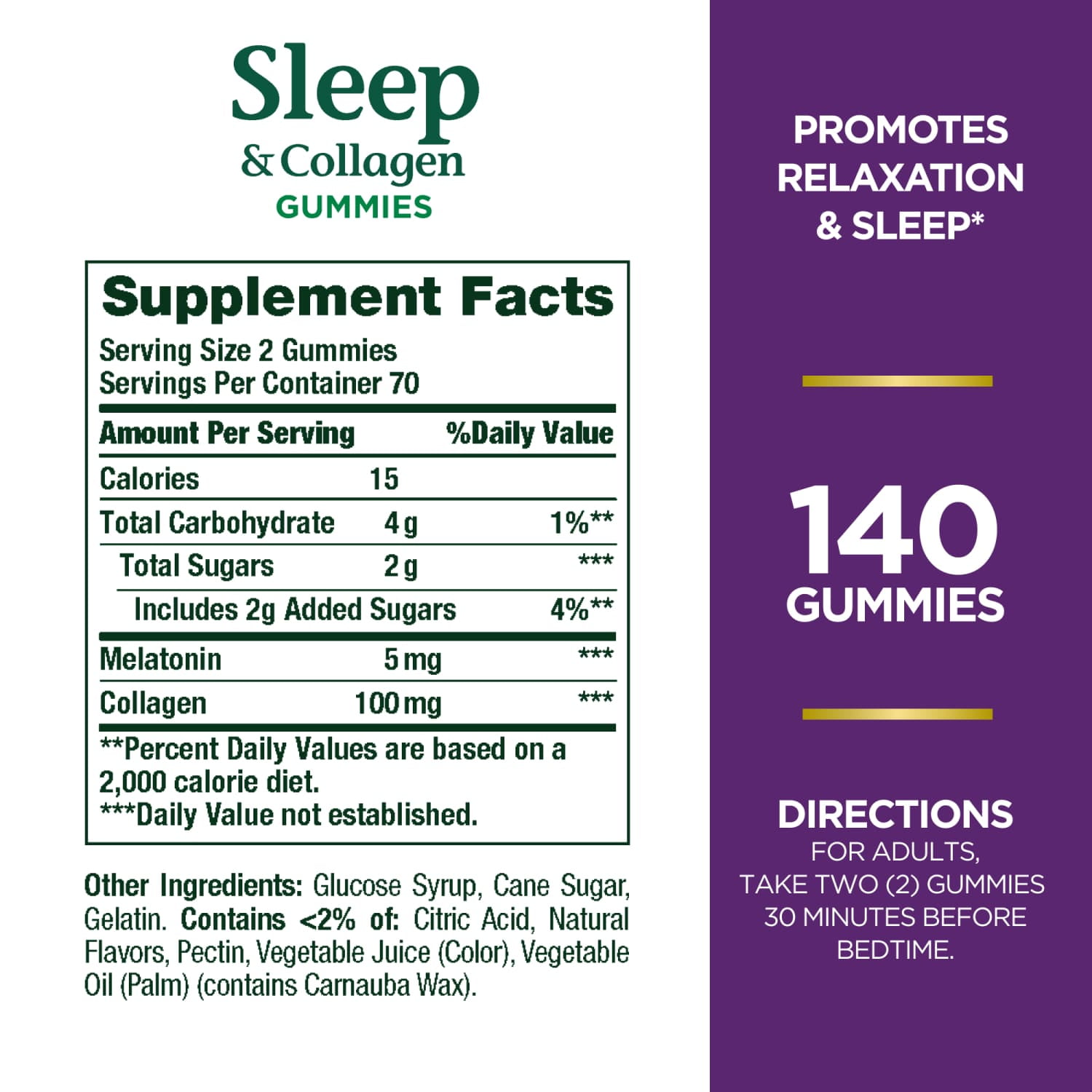 (3 pack) Nature’s Bounty® Sleep + Collagen Gummies, 5mg Melatonin, Sleep Aid, Berry Flavor, 140 Gummies