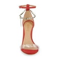 thumbnail image 4 of Schutz Lah Club Red Ankle Strap Embellished Open Toe Stiletto Heeled Sandals (Club Red, 5.5), 4 of 5
