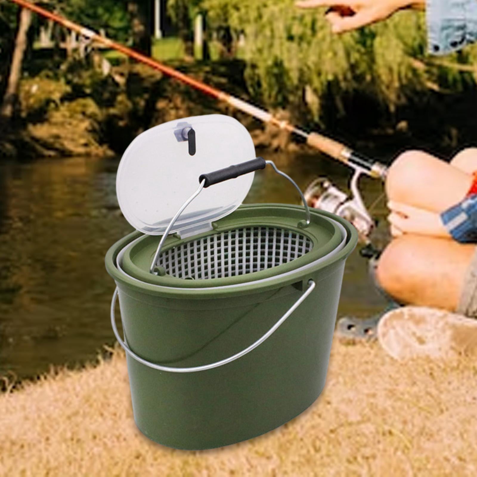 Live Fish Bucket Minnows Fishing Bucket Breathable Large Capacity Gear Easy to Carry Lightweight Fish Box for Caught Fish for Camping Fisherman small